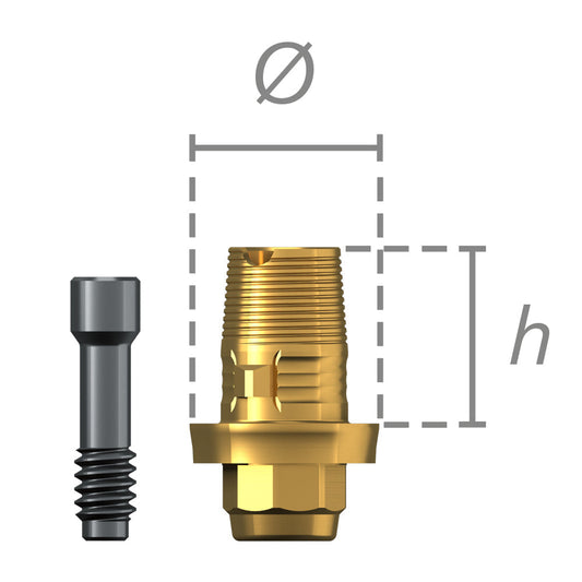 Interfaz SLIM de titanio + tornillos