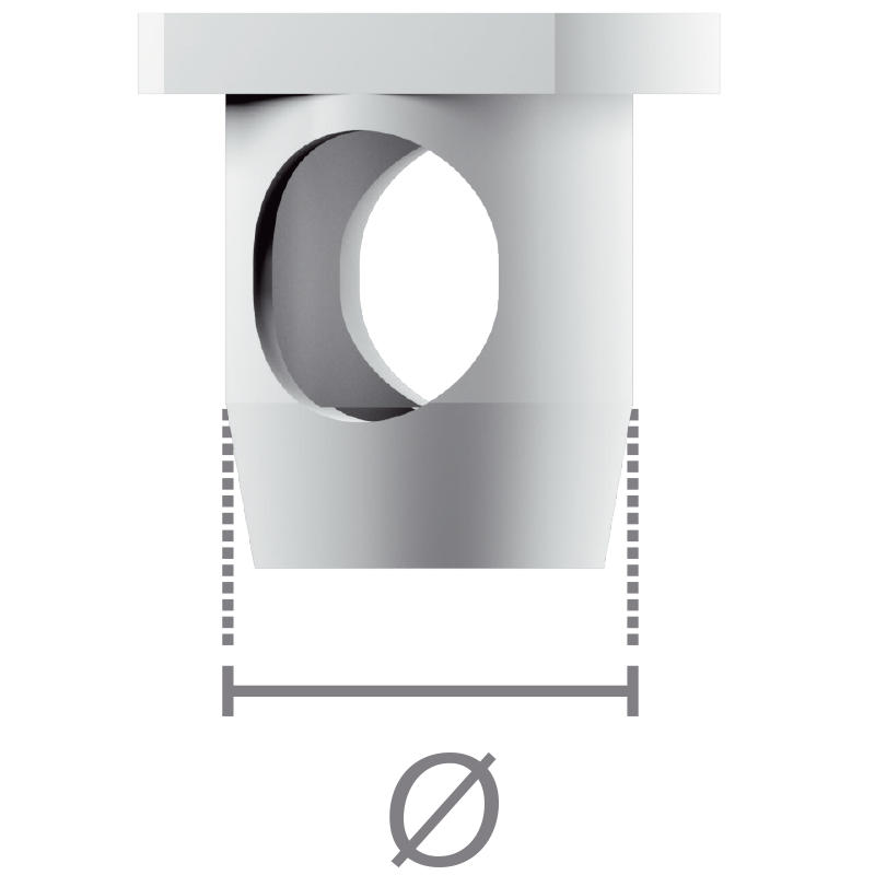 Transfer clip-on scavato (tecnica a cielo chiuso) per abutment Direct Clip