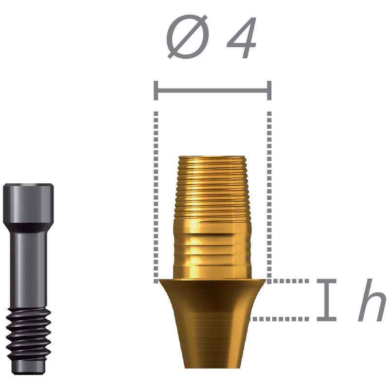 Interfaz titanio + tornillo